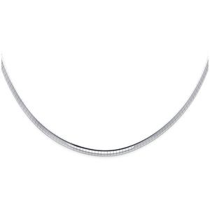 14K White 3mm Reversible Omega Necklace - 16"